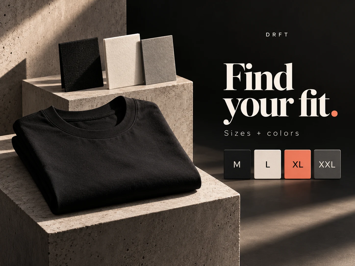 Conceptual illustration of product size and color selection
