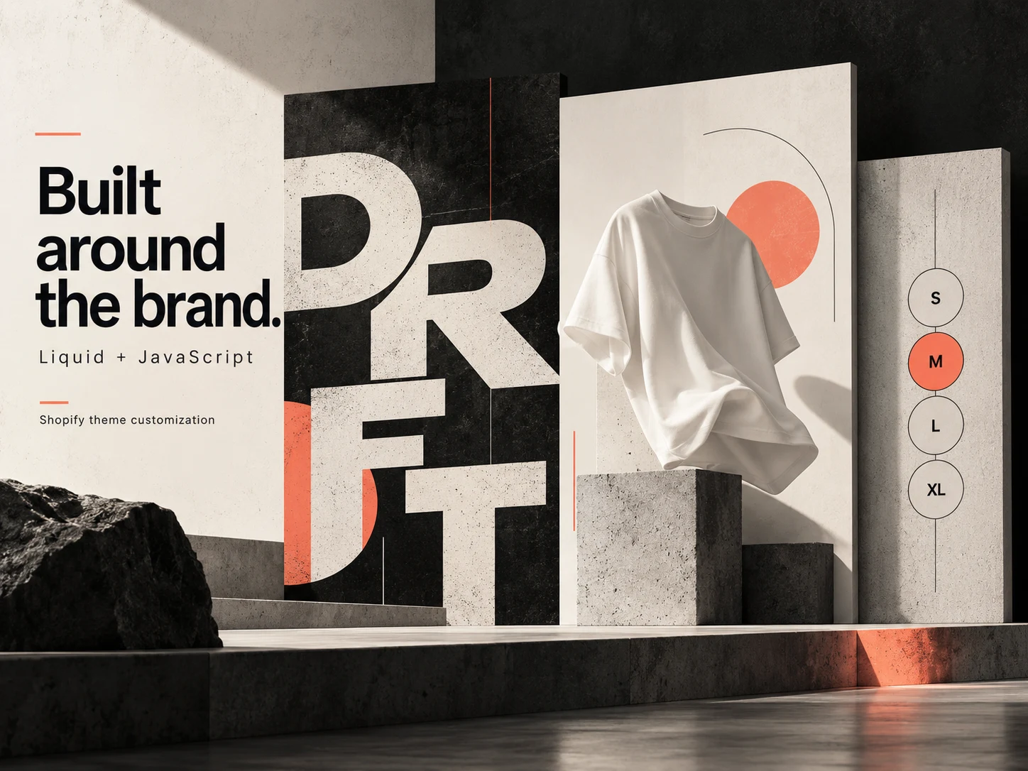 Conceptual illustration of Shopify storefront theme customization